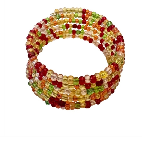 NWOT - Large Seed Bead and Swarovski Crystal Beaded Wrap around Bracelet - Picture 1 of 2